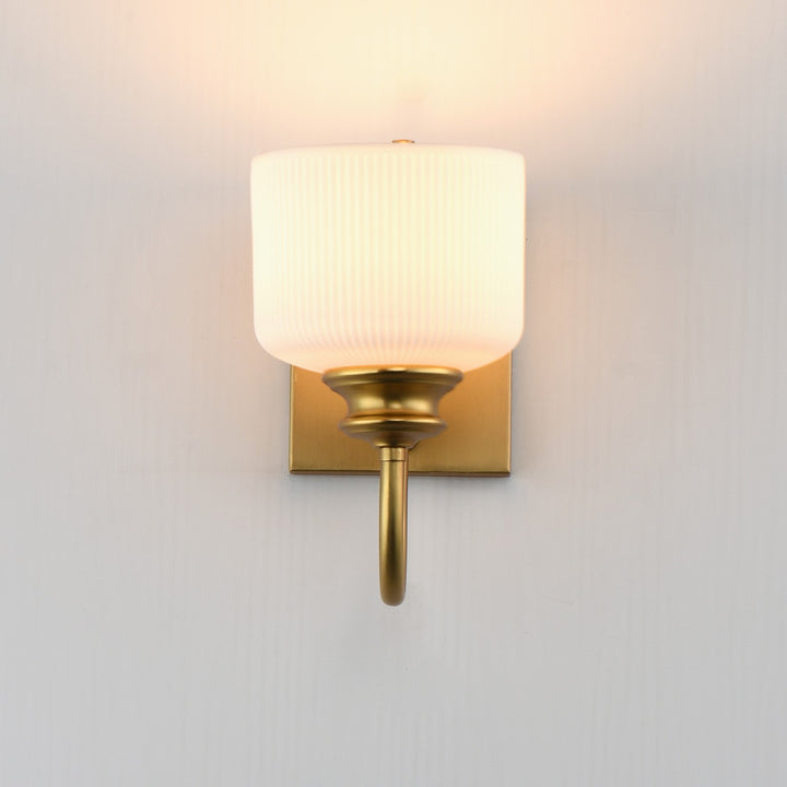 Maxim - 21491WTNAB - One Light Wall Sconce - Bisque - Natural Aged Brass