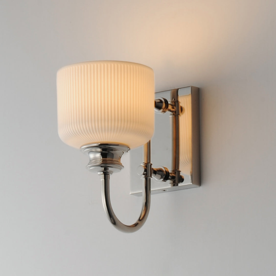 Maxim - 21491WTPN - One Light Wall Sconce - Bisque - Polished Nickel
