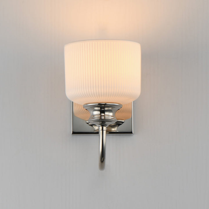 Maxim - 21491WTPN - One Light Wall Sconce - Bisque - Polished Nickel