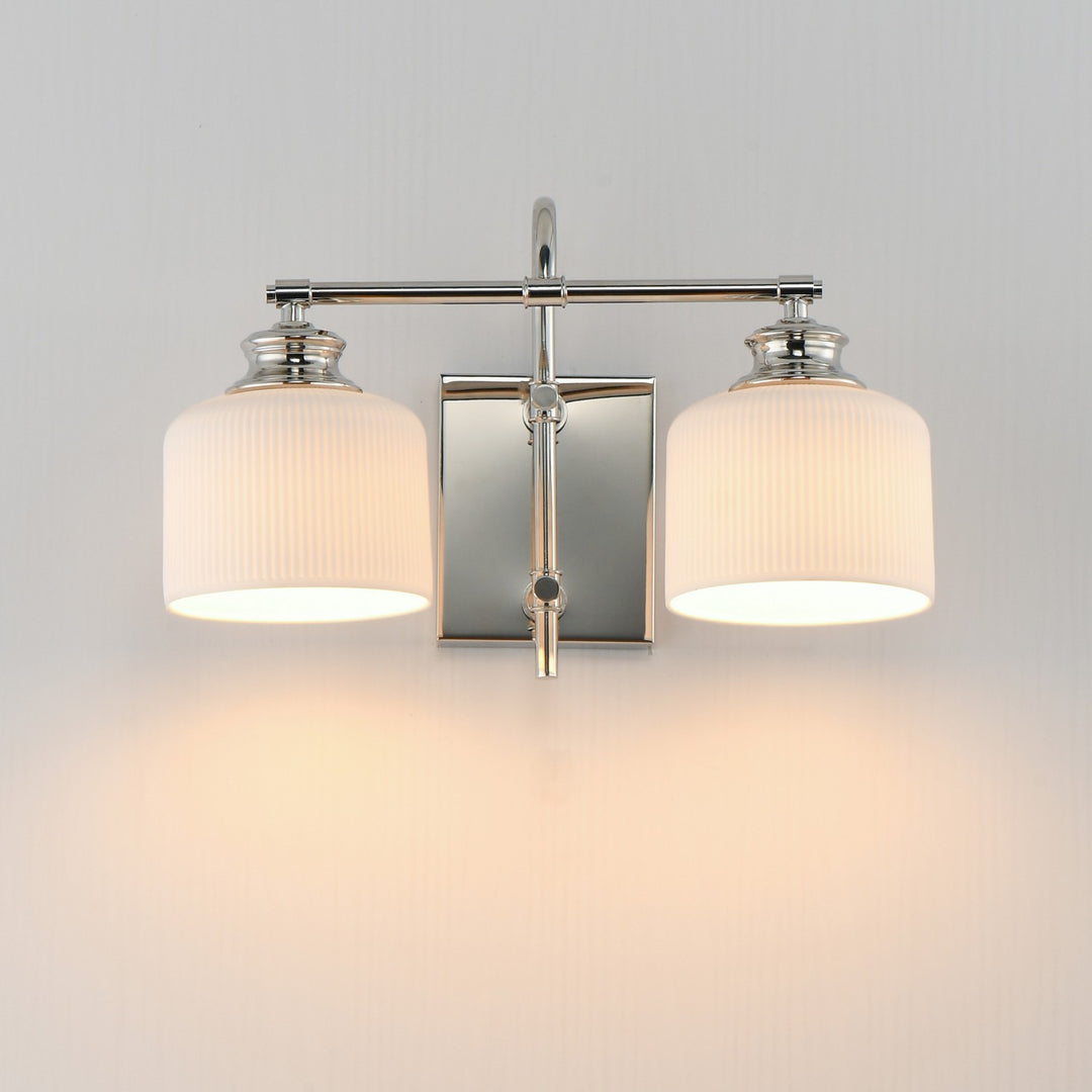 Maxim - 21492WTPN - Two Light Wall Sconce - Bisque - Polished Nickel