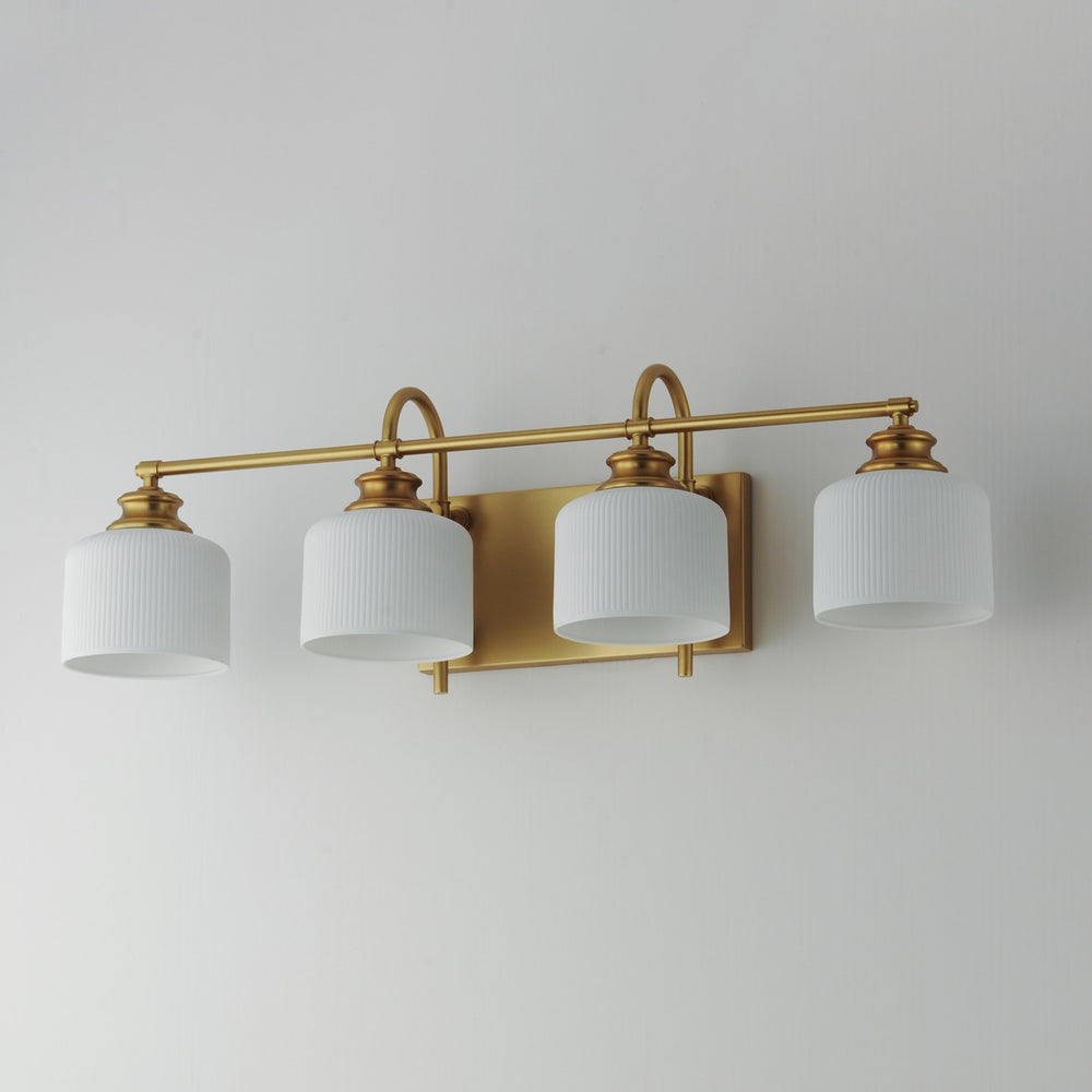 Maxim - 21494WTNAB - Four Light Bath Vanity - Bisque - Natural Aged Brass