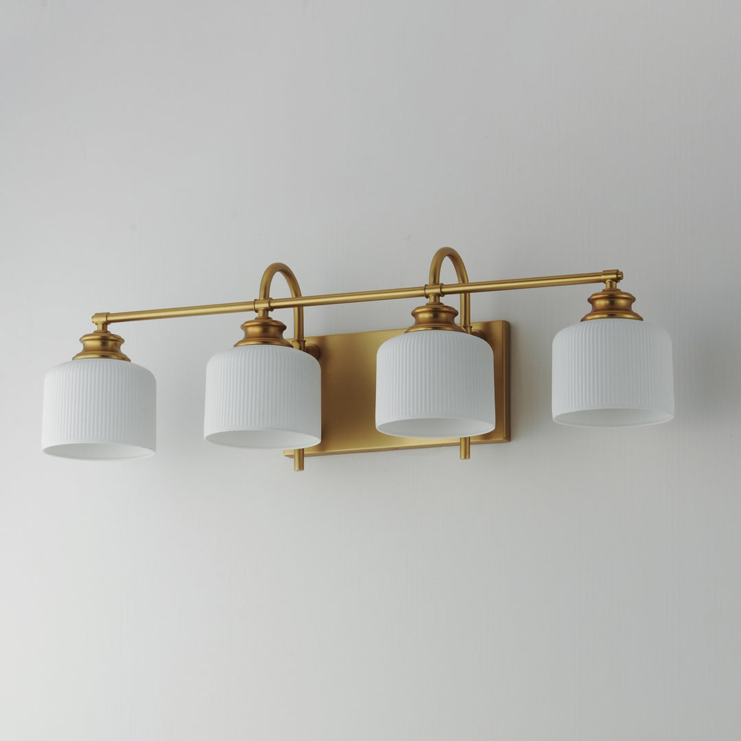 Maxim - 21494WTNAB - Four Light Bath Vanity - Bisque - Natural Aged Brass