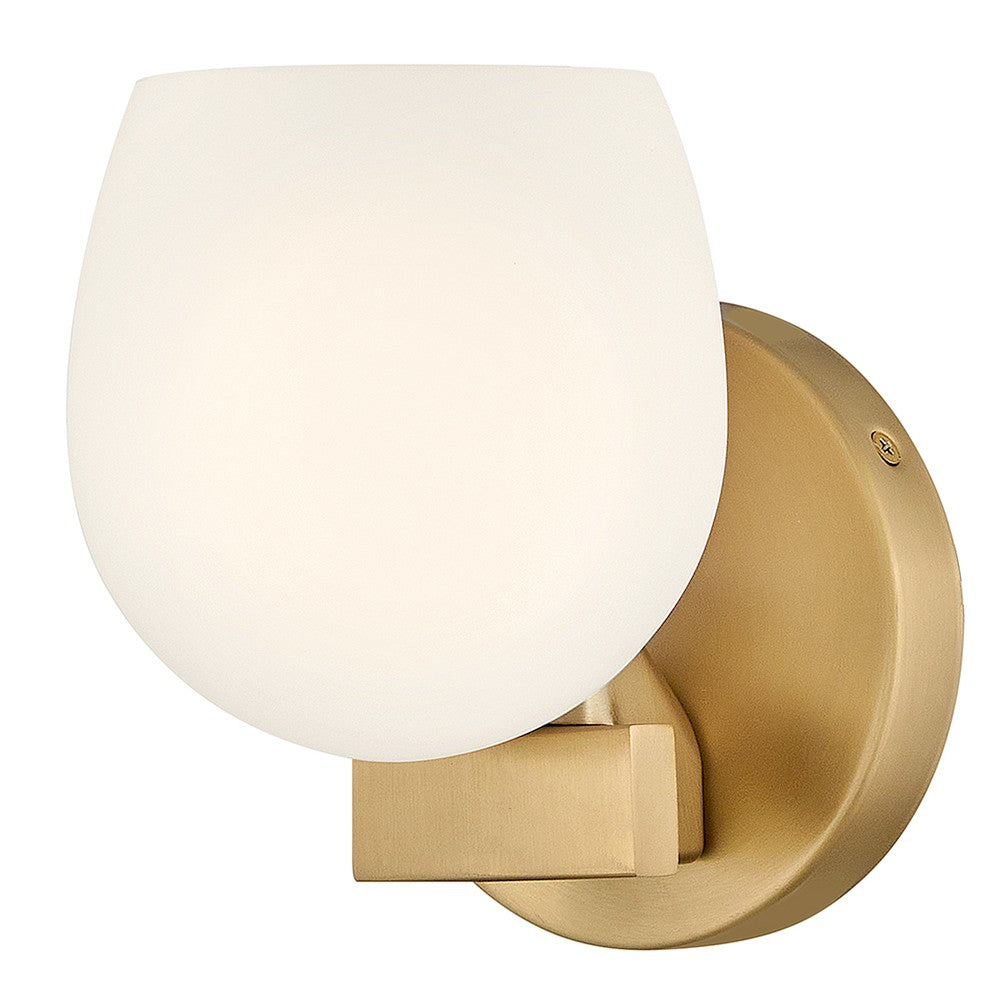 Mae LED Wall Sconce in Lacquered Brass - available from The Lighting Shoppe, trusted by Canadian homeowners