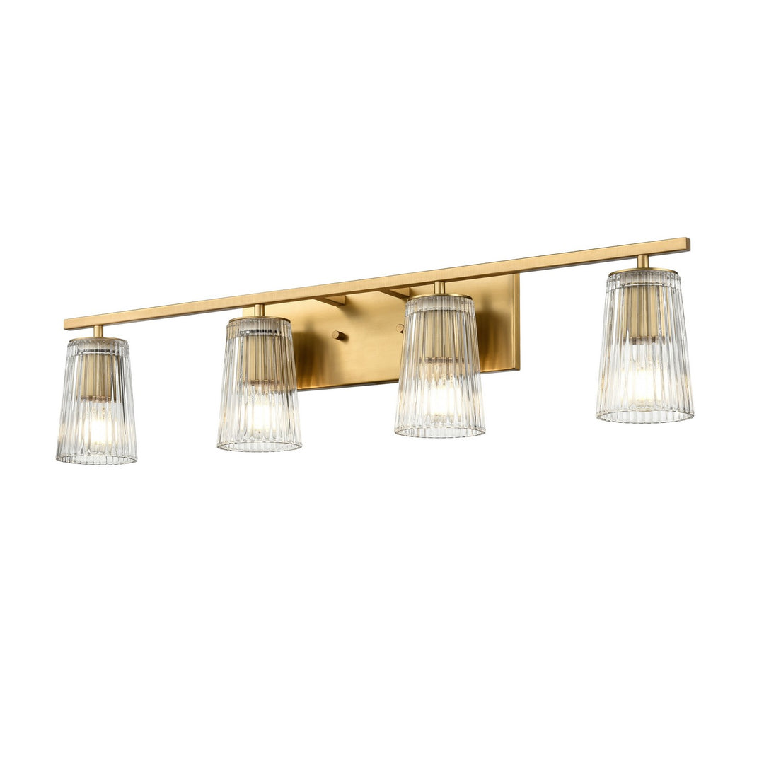 Lasalle Four Light Vanity in Brass - available from The Lighting Shoppe, trusted by Canadian homeowners
