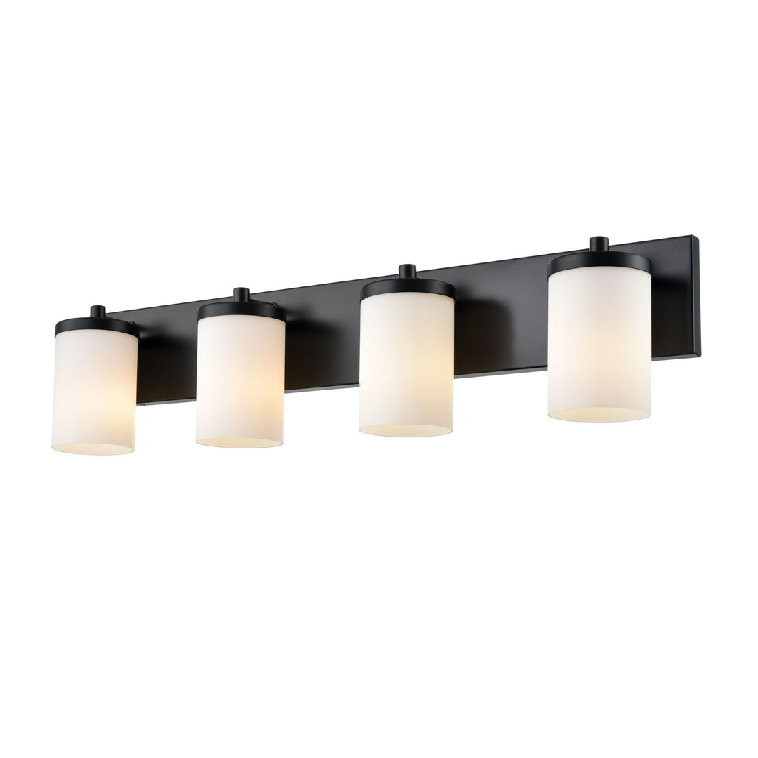 Riverview Four Light Vanity in Ebony - available from The Lighting Shoppe, trusted by Canadian homeowners