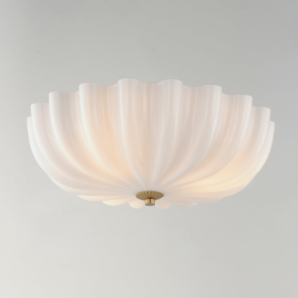 Maxim - 22650WTNAB - Three LIght Wall Sconce / Flush Mount - Bundt - White/Natural Aged Brass