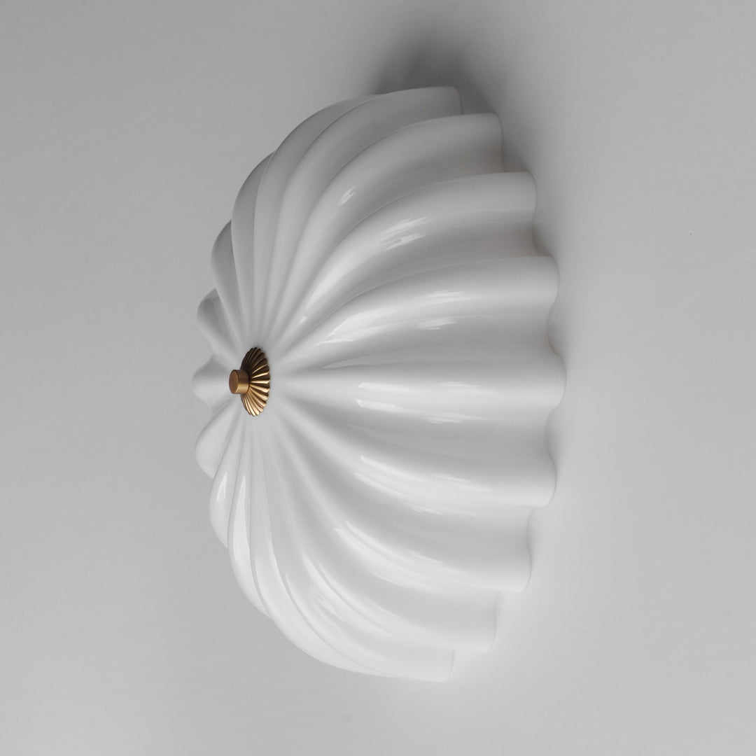 Maxim - 22650WTNAB - Three LIght Wall Sconce / Flush Mount - Bundt - White/Natural Aged Brass