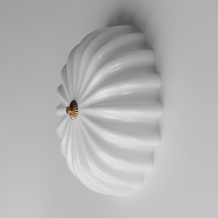 Maxim - 22650WTNAB - Three LIght Wall Sconce / Flush Mount - Bundt - White/Natural Aged Brass