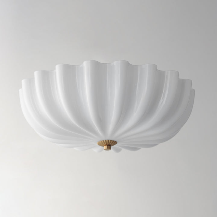 Maxim - 22650WTNAB - Three LIght Wall Sconce / Flush Mount - Bundt - White/Natural Aged Brass