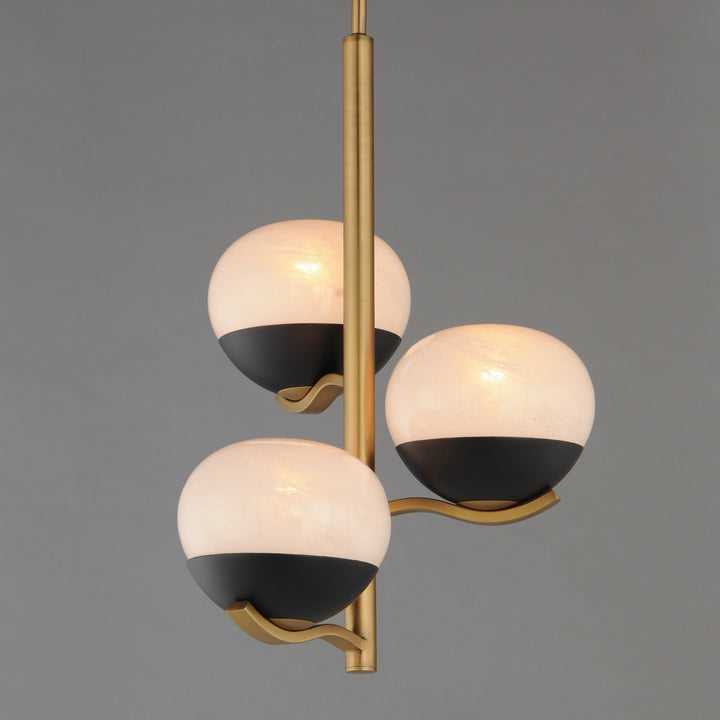 Maxim - 24643MRBKNAB - Three Light Chandelier - Lucerne - Black / Natural Aged Brass