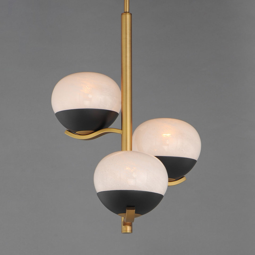 Maxim - 24643MRBKNAB - Three Light Chandelier - Lucerne - Black / Natural Aged Brass