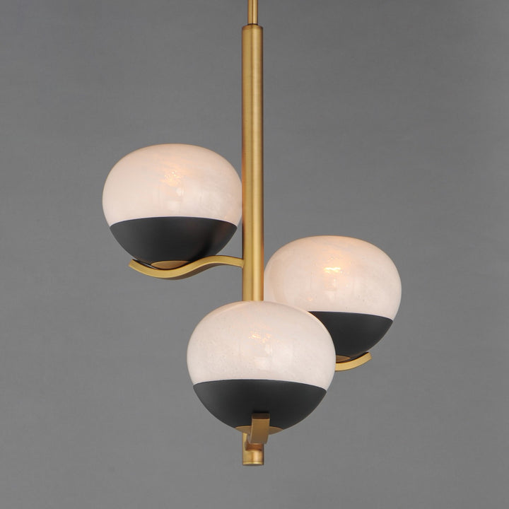 Maxim - 24643MRBKNAB - Three Light Chandelier - Lucerne - Black / Natural Aged Brass