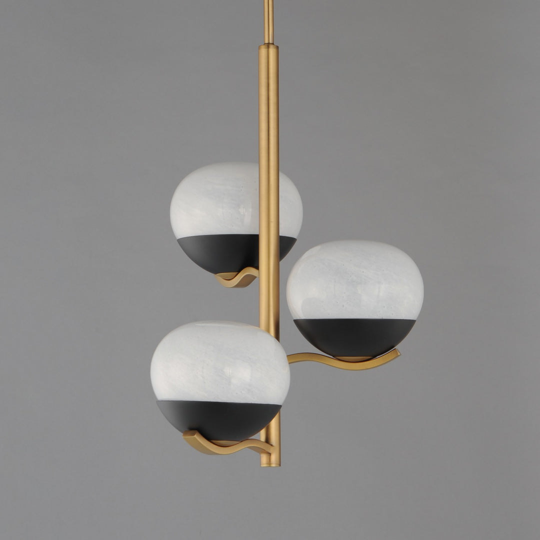 Maxim - 24643MRBKNAB - Three Light Chandelier - Lucerne - Black / Natural Aged Brass
