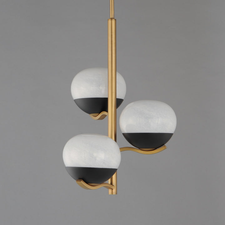 Maxim - 24643MRBKNAB - Three Light Chandelier - Lucerne - Black / Natural Aged Brass