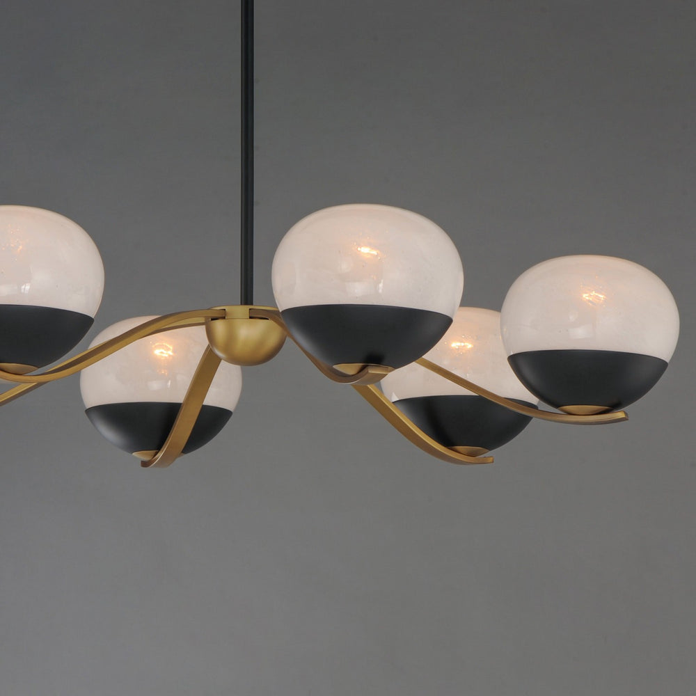 Maxim - 24646MRBKNAB - Six Light Chandelier - Lucerne - Black / Natural Aged Brass