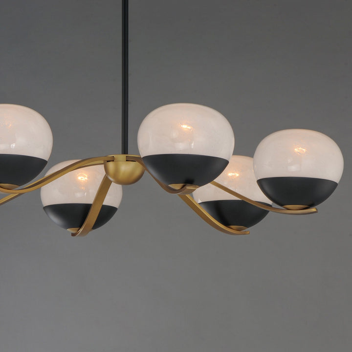 Maxim - 24646MRBKNAB - Six Light Chandelier - Lucerne - Black / Natural Aged Brass