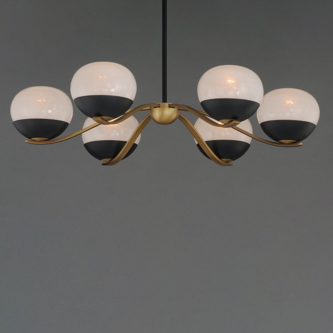 Maxim - 24646MRBKNAB - Six Light Chandelier - Lucerne - Black / Natural Aged Brass