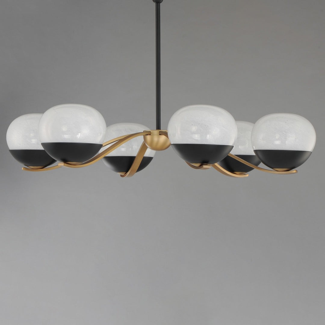 Maxim - 24646MRBKNAB - Six Light Chandelier - Lucerne - Black / Natural Aged Brass
