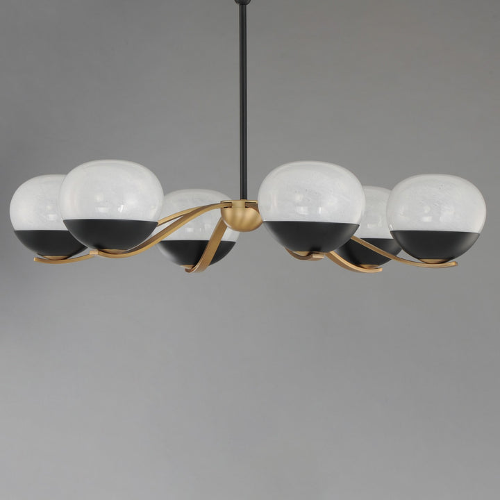 Maxim - 24646MRBKNAB - Six Light Chandelier - Lucerne - Black / Natural Aged Brass