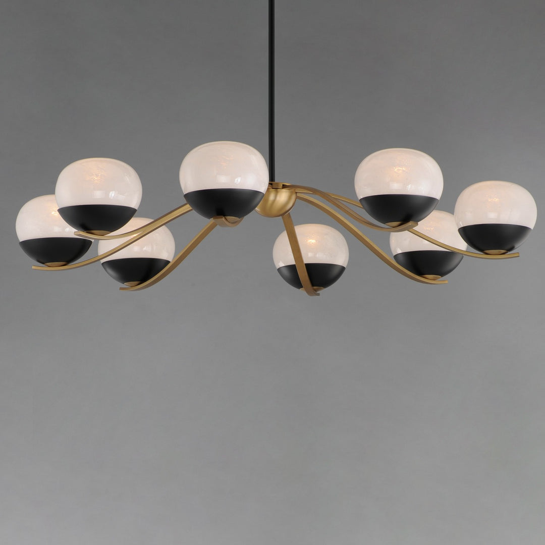 Maxim - 24648MRBKNAB - Eight Light Chandelier - Lucerne - Black / Natural Aged Brass