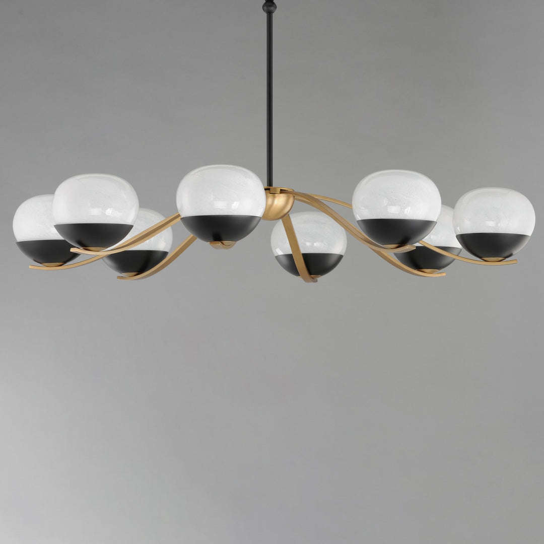 Maxim - 24648MRBKNAB - Eight Light Chandelier - Lucerne - Black / Natural Aged Brass