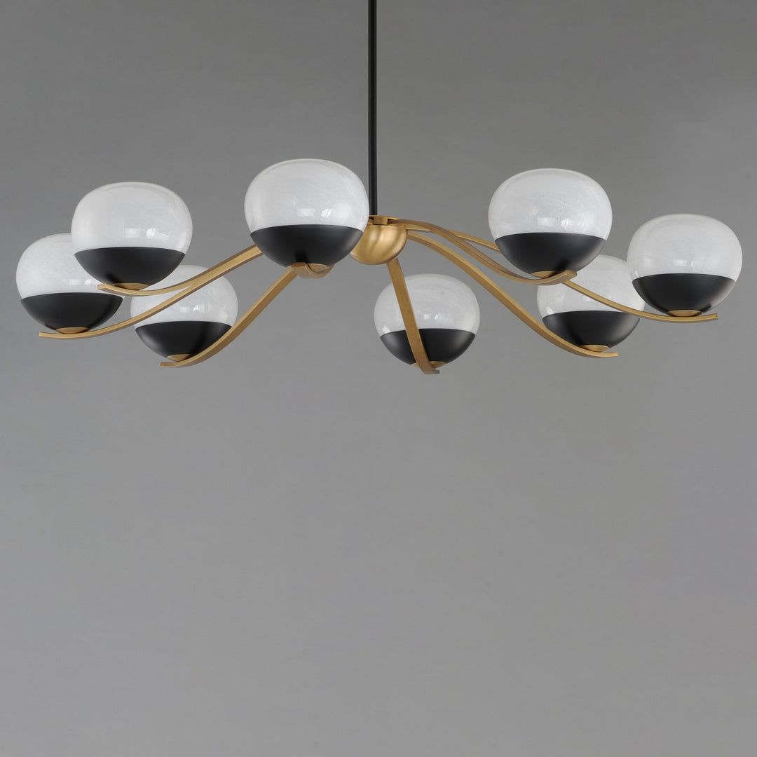 Maxim - 24648MRBKNAB - Eight Light Chandelier - Lucerne - Black / Natural Aged Brass