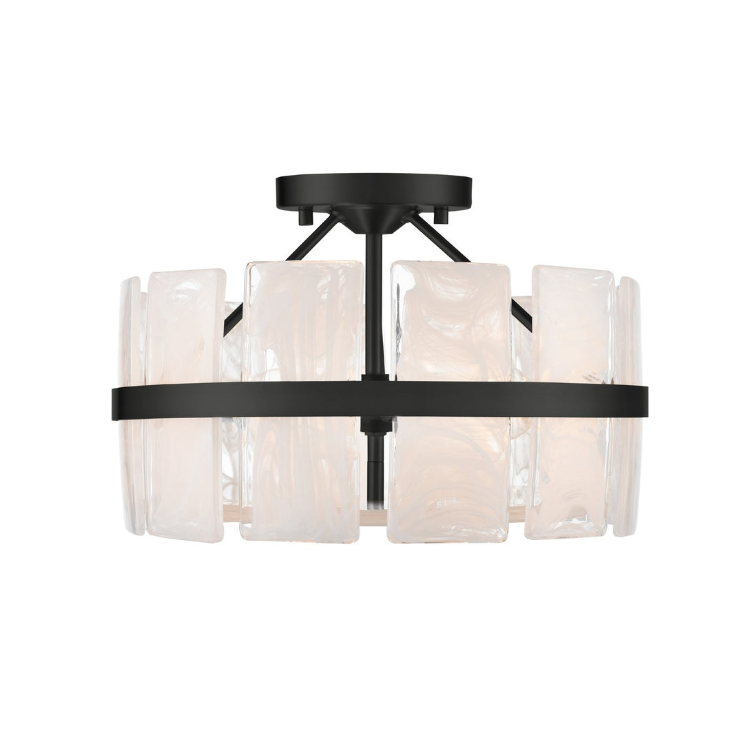Luna Three Light Semi Flush Mount in Ebony - available from The Lighting Shoppe, trusted by Canadian homeowners
