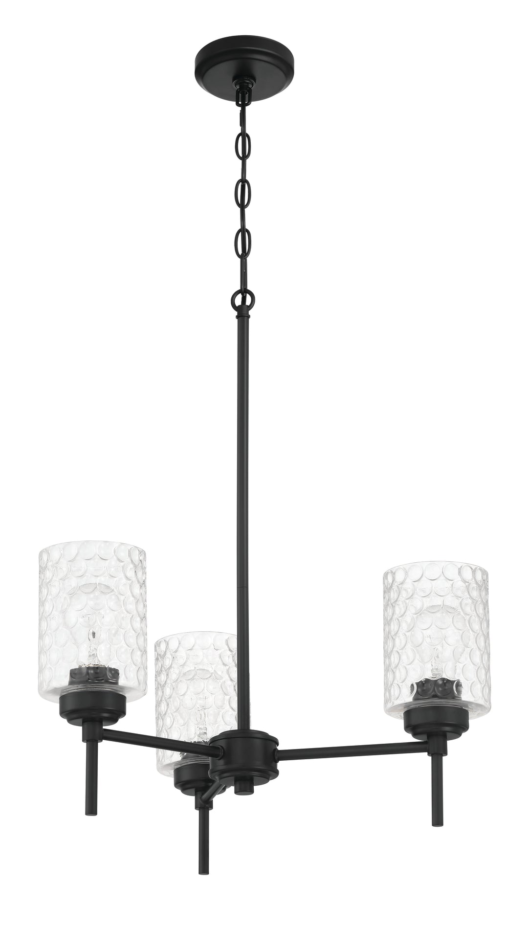 Claire Three Light Chandelier in Flat Black - available from The Lighting Shoppe, trusted by Canadian homeowners