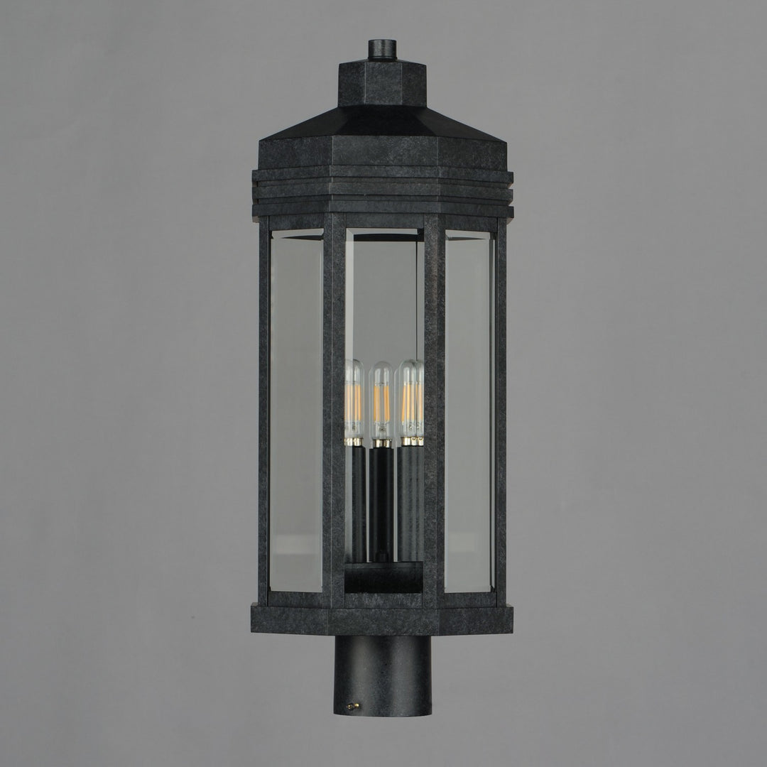 Maxim - 30220CLBKP - Three Light Outdoor Post Lantern - Wright - Black Patina