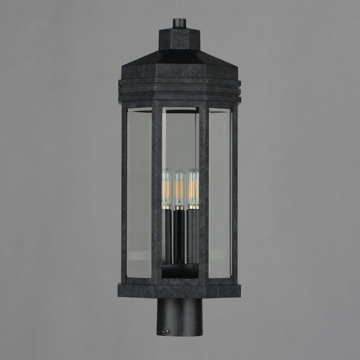 Maxim - 30220CLBKP - Three Light Outdoor Post Lantern - Wright - Black Patina