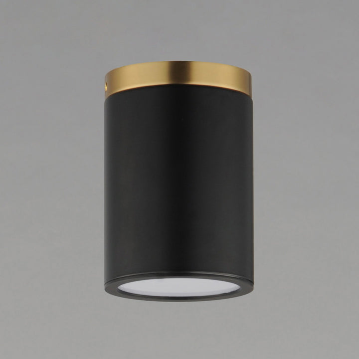 Maxim - 59700WTBKAB - One Light Flush Mount - Dapper - Black / Antique Brass