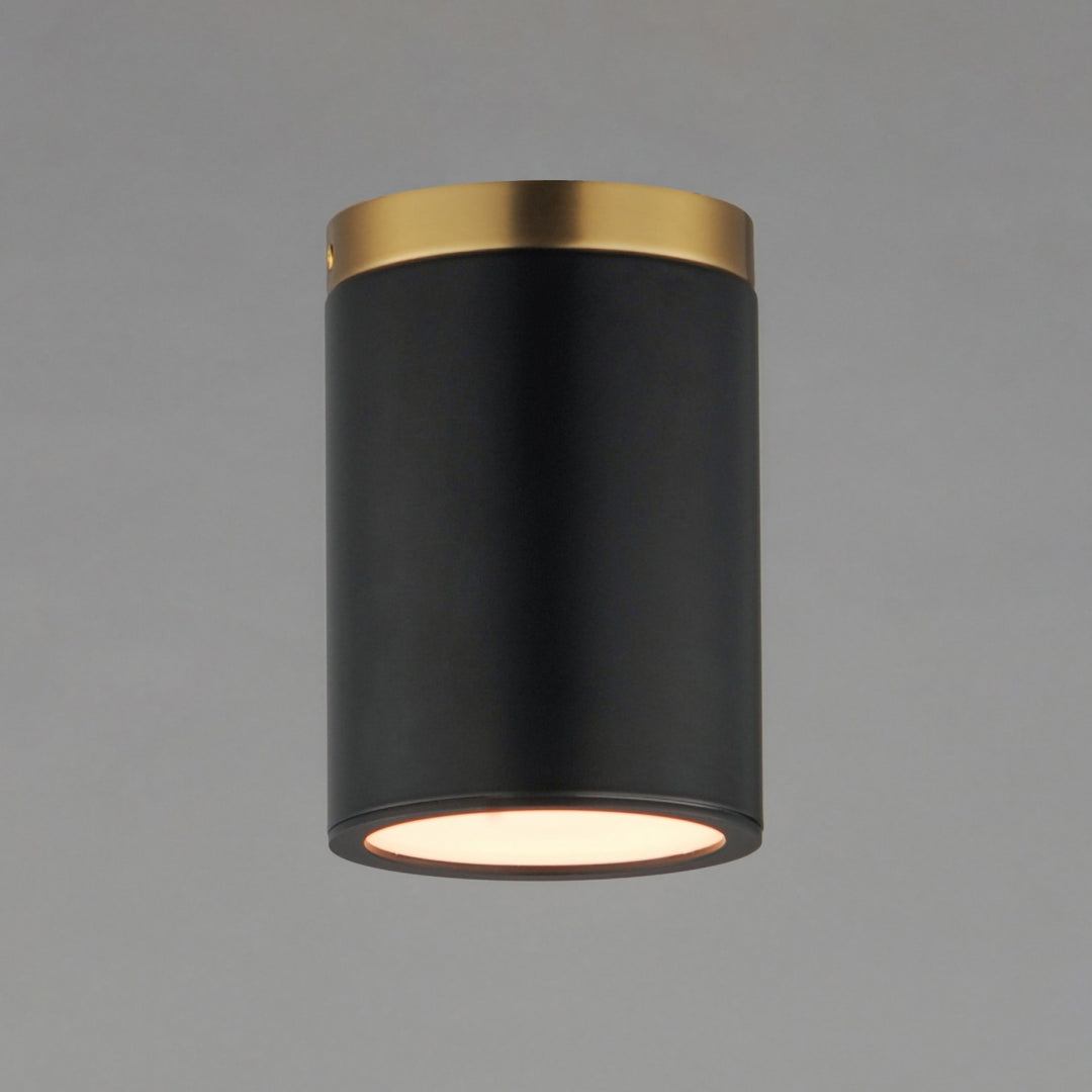 Maxim - 59700WTBKAB - One Light Flush Mount - Dapper - Black / Antique Brass