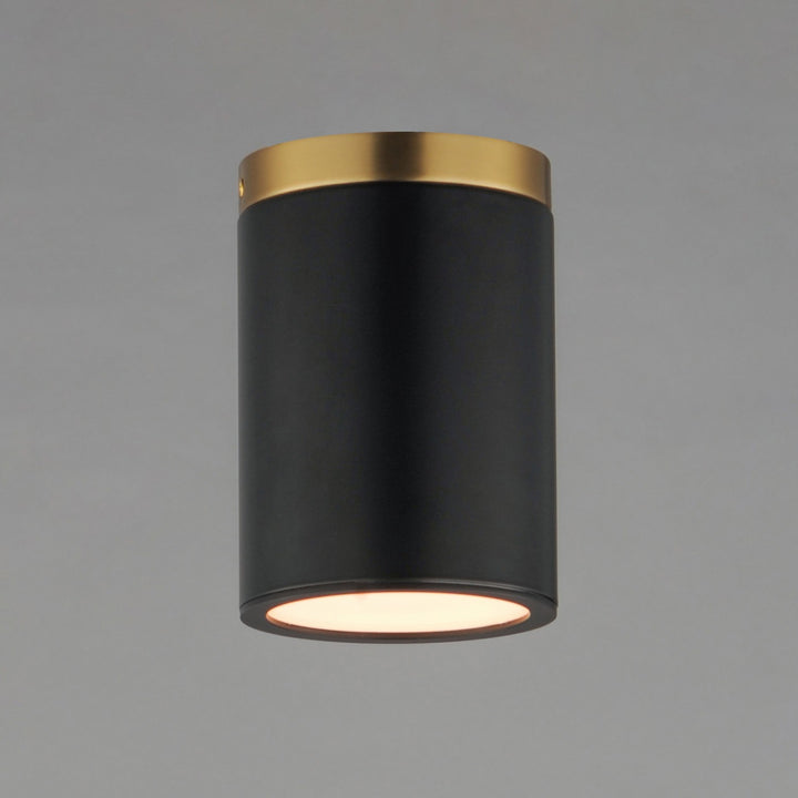Maxim - 59700WTBKAB - One Light Flush Mount - Dapper - Black / Antique Brass