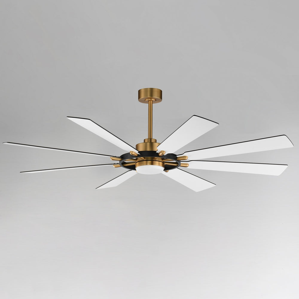 Maxim - 88878BKNAB - 72" Ceiling Fan - Helm - Black / Natural Aged Brass