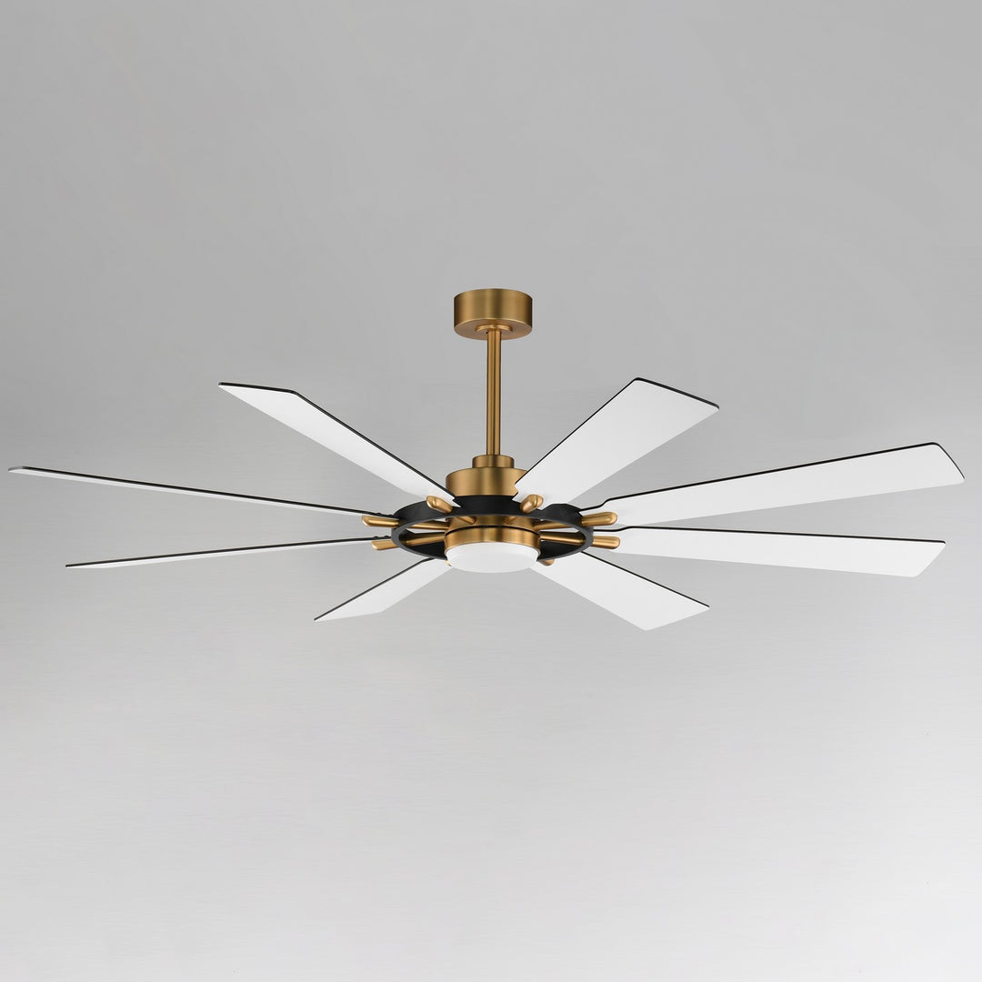Maxim - 88878BKNAB - 72" Ceiling Fan - Helm - Black / Natural Aged Brass