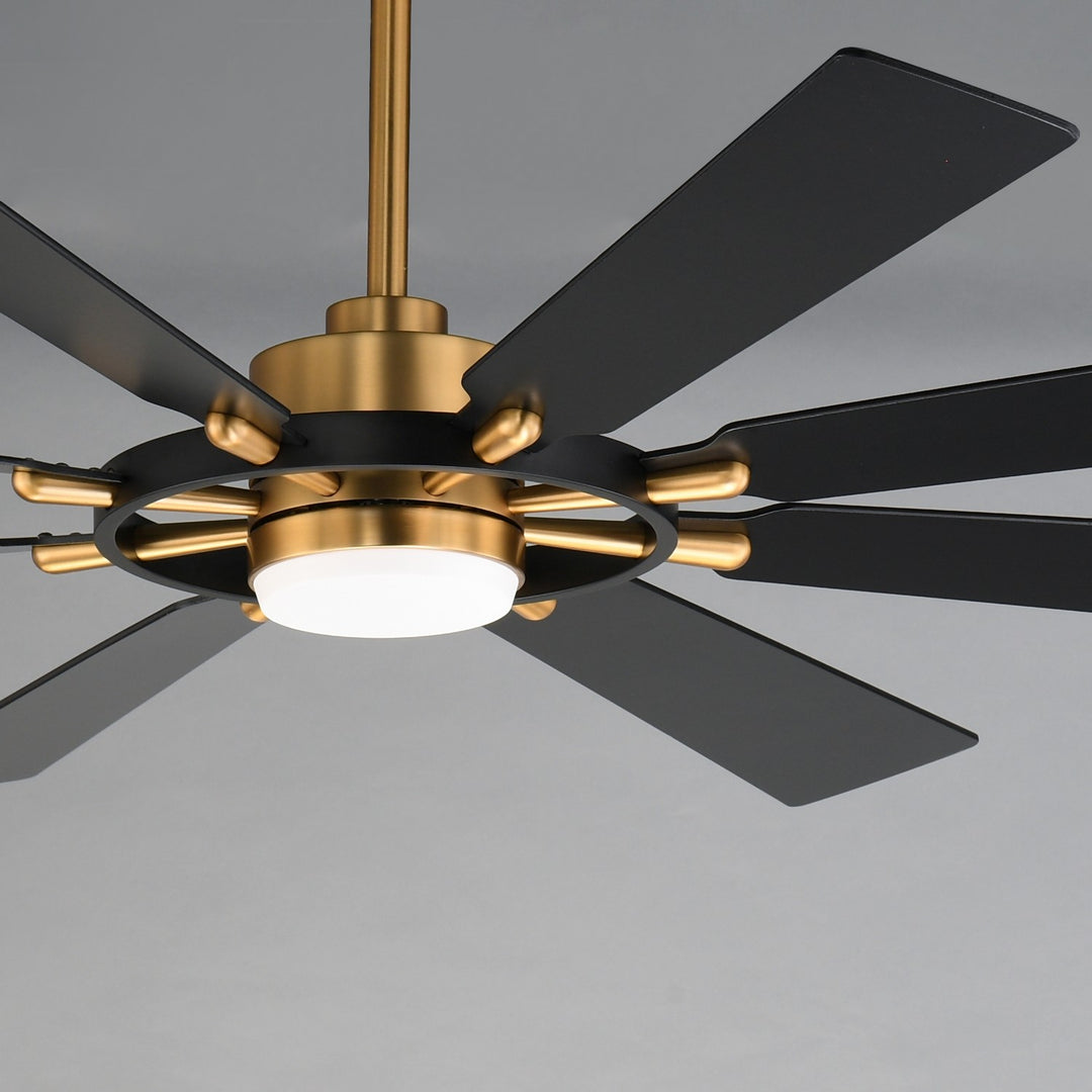 Maxim - 88878BKNAB - 72" Ceiling Fan - Helm - Black / Natural Aged Brass