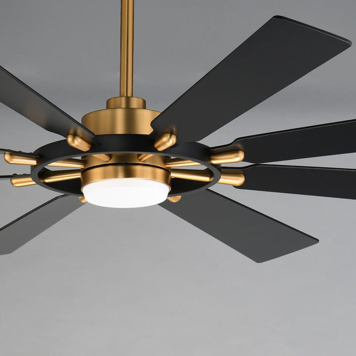 Maxim - 88878BKNAB - 72" Ceiling Fan - Helm - Black / Natural Aged Brass