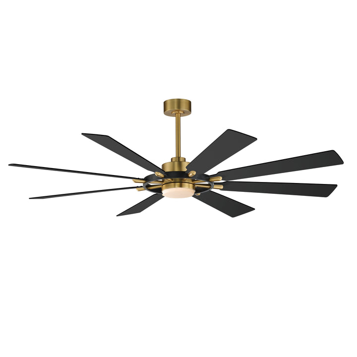 Maxim - 88878BKNAB - 72" Ceiling Fan - Helm - Black / Natural Aged Brass