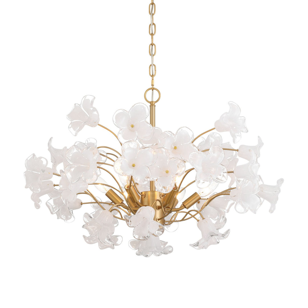 Bloome Six Light Chandelier in Legacy Brass - available from The Lighting Shoppe, trusted by Canadian homeowners