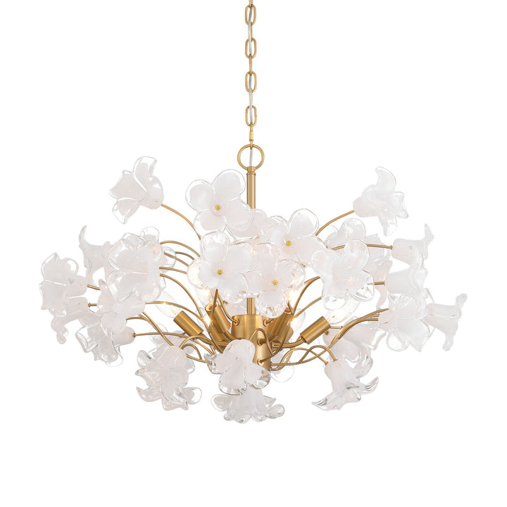 Bloome Six Light Chandelier in Legacy Brass - available from The Lighting Shoppe, trusted by Canadian homeowners