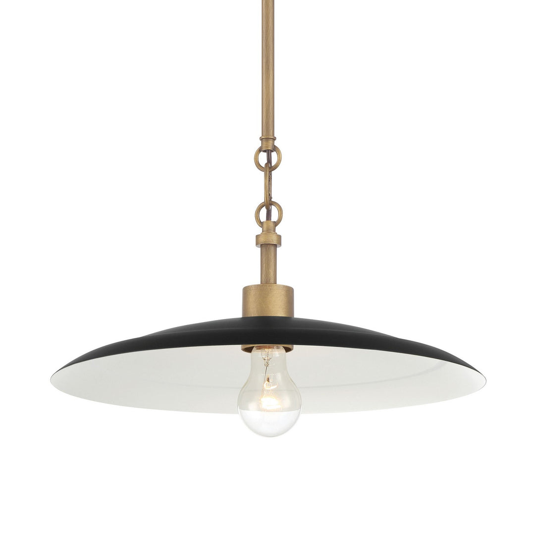 Minka-Lavery - 296-858 - One Light Pendant - York - Dark Matte Black