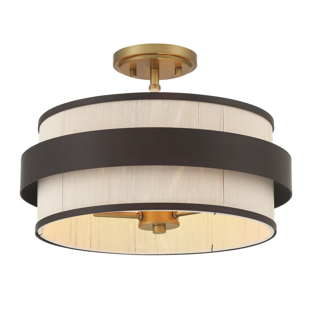 Harbor Wrap Three Light Semi Flush Mount in Dark Bronze - available from The Lighting Shoppe, trusted by Canadian homeowners