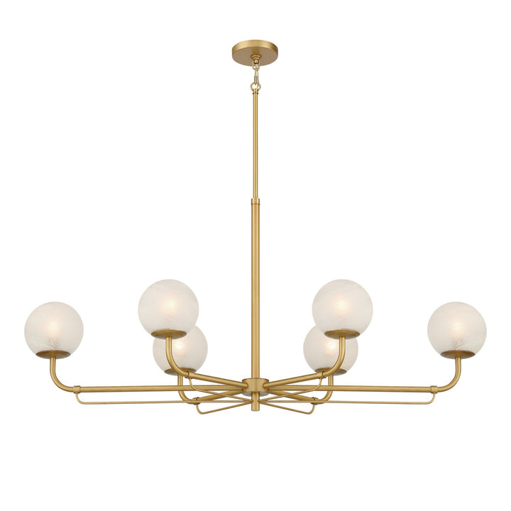 Whitehall Six Light Island Pendant in Legacy Brass - available from The Lighting Shoppe, trusted by Canadian homeowners