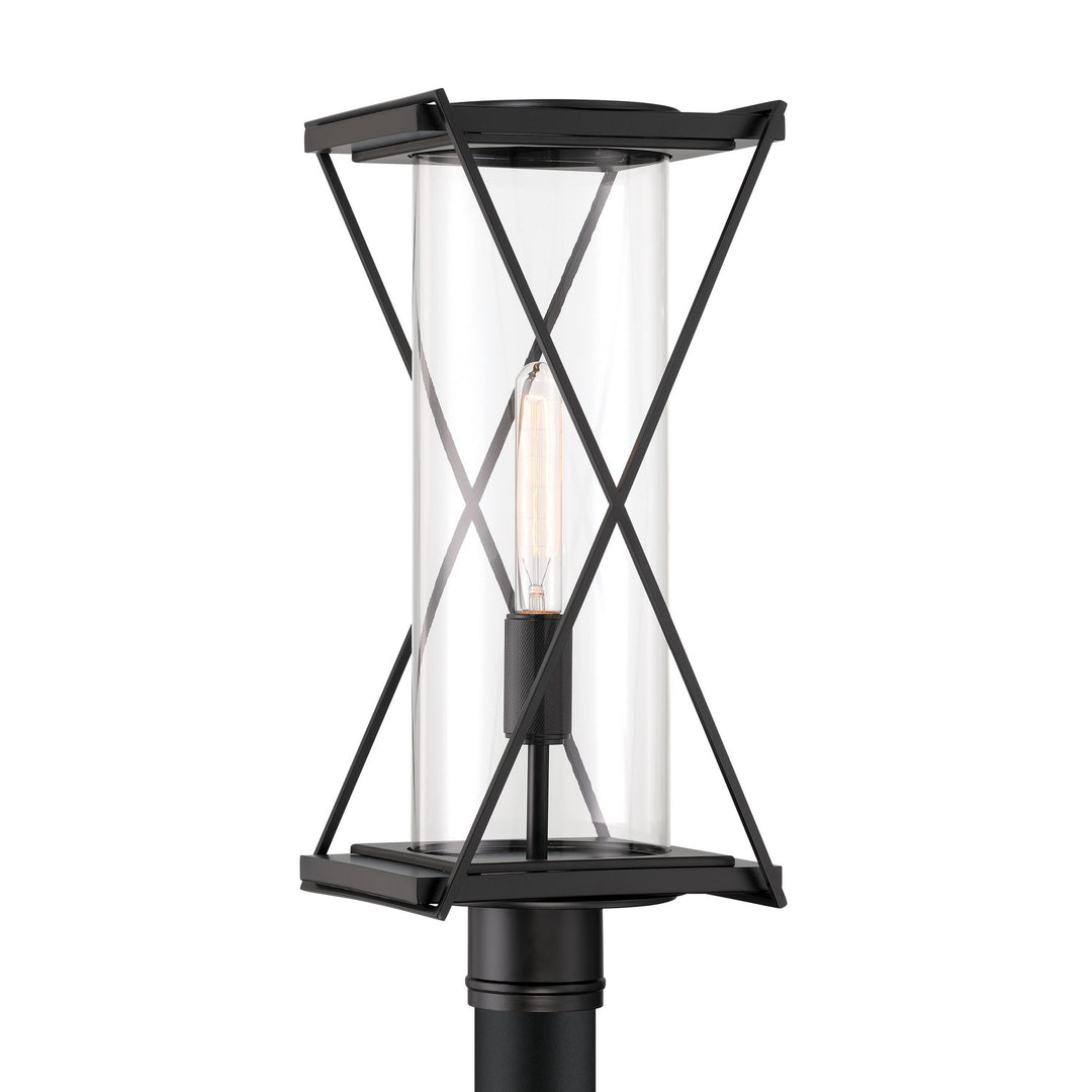 Rockhill One Light Outdoor Post Mount in Dark Matte Black - available from The Lighting Shoppe, trusted by Canadian homeowners