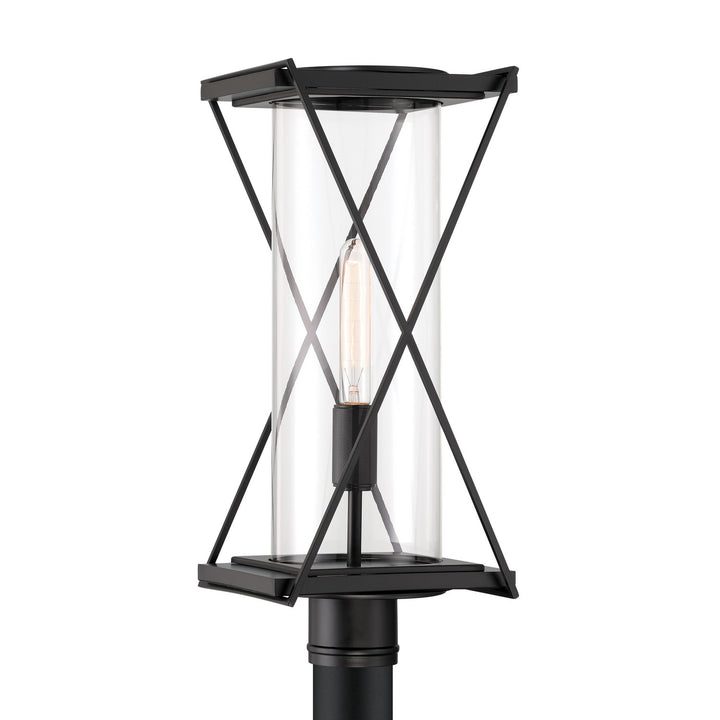 Rockhill One Light Outdoor Post Mount in Dark Matte Black - available from The Lighting Shoppe, trusted by Canadian homeowners