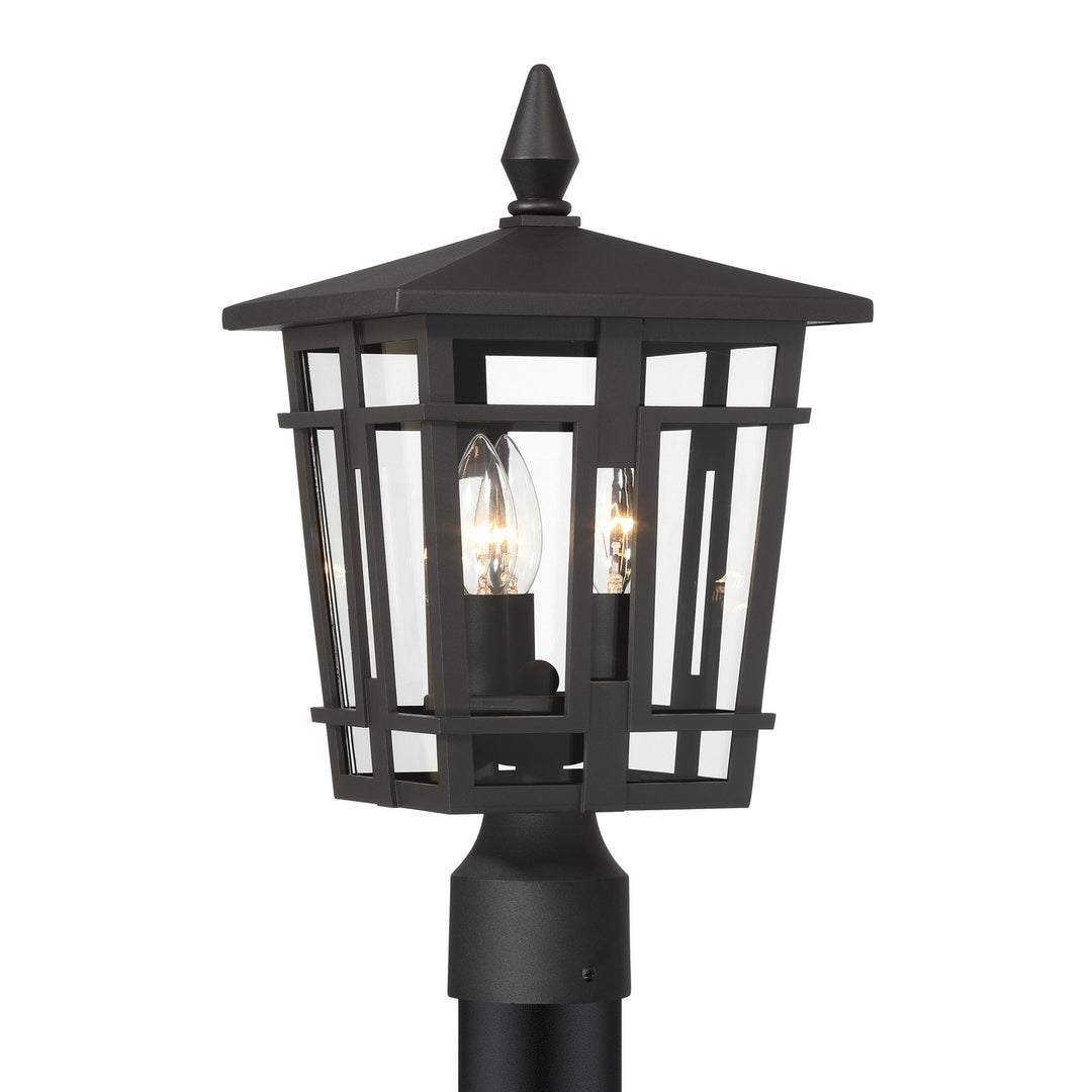 Fieldstone Three Light Outdoor Post Mount in Sand Coal Black - available from The Lighting Shoppe, trusted by Canadian homeowners