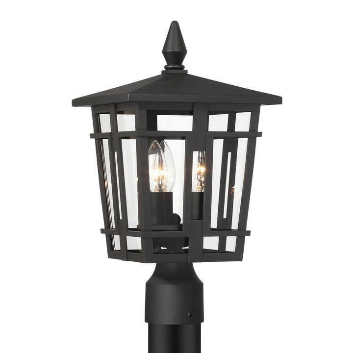 Fieldstone Three Light Outdoor Post Mount in Sand Coal Black - available from The Lighting Shoppe, trusted by Canadian homeowners