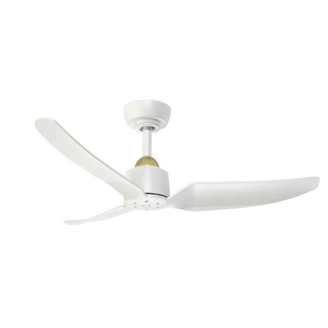 Hugo 42"Ceiling Fan in Brushed Gold/Matte White - available from The Lighting Shoppe, trusted by Canadian homeowners