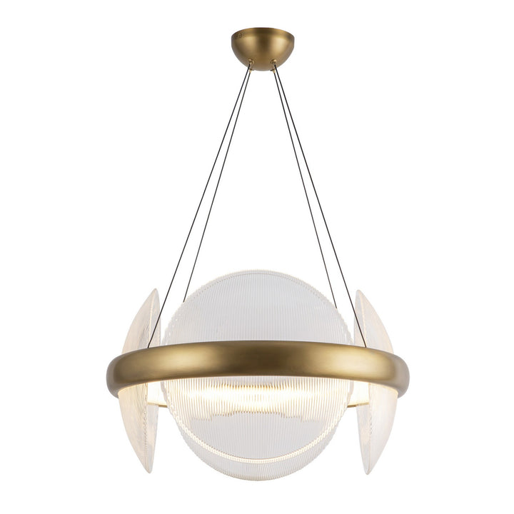 Kuzco Canada - CH13922-VBCR-UNV - LED Chandelier - Taurus - Vintage Brass/Clear Ribbed Glass