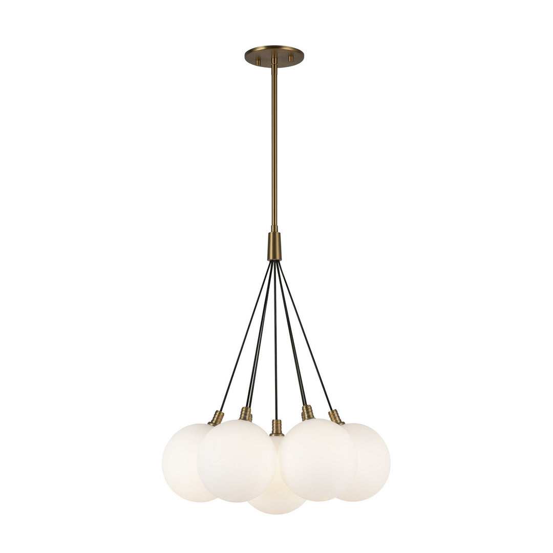 Bolla LED Chandelier in Brushed Gold/Opal Glass - available from The Lighting Shoppe, trusted by Canadian homeowners